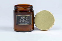 Load image into Gallery viewer, Brown candle jar with gold lid on a white background