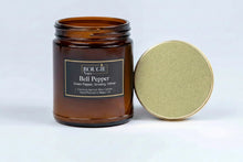 Load image into Gallery viewer, Brown candle jar with gold lid on a white background