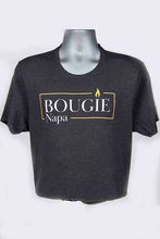 Load image into Gallery viewer, Dark Grey t-shirt with 'BOUGIE Napa' text on a white background