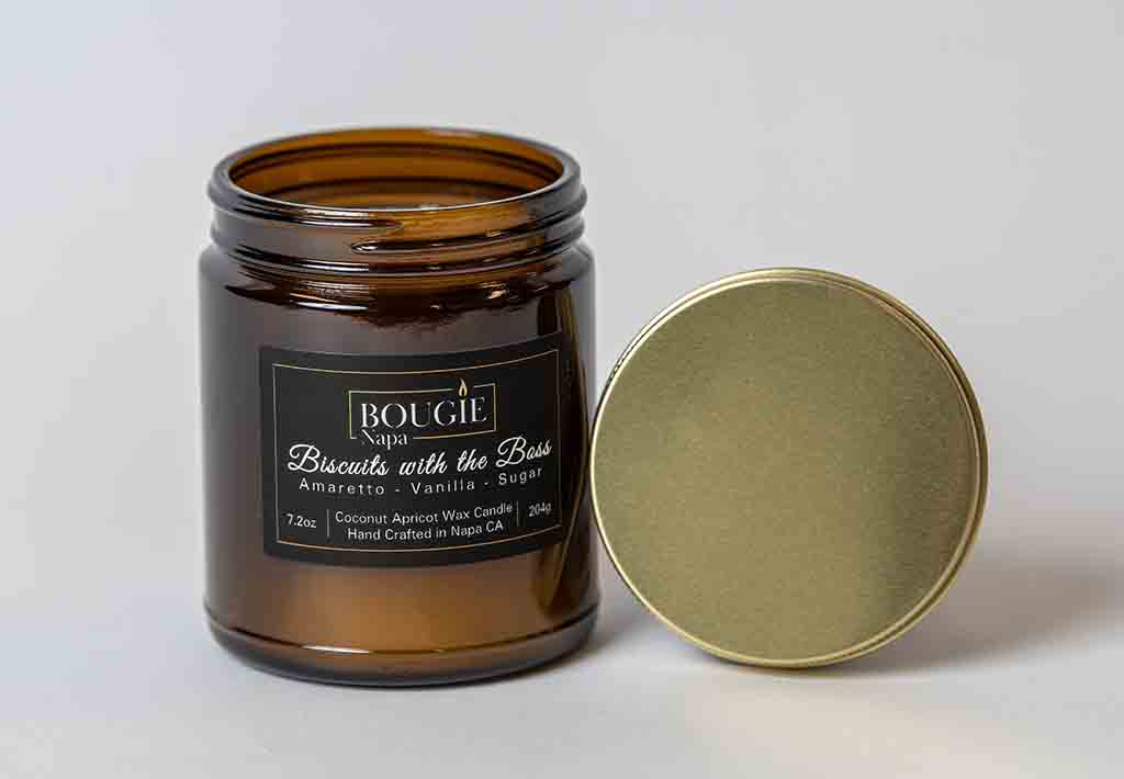 Biscuits with the Boss Bougie Amber Jar
